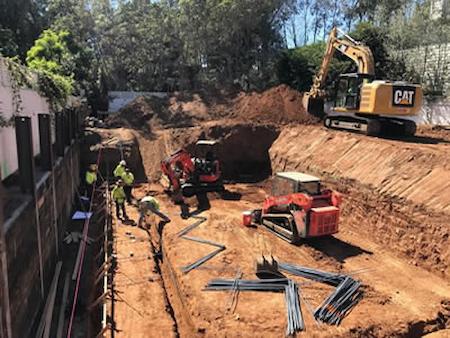 TROYCO Team Excavating on Job Site in Pacific Palisades